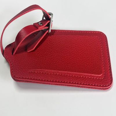 Rote Handtasche, Zubehörherstellung, Leder-Hangtag, personalisiert