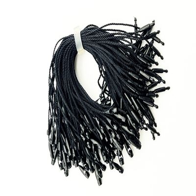 Custom Plain Swing Black Hang Tag Stringing Cord für den Einzelhandel