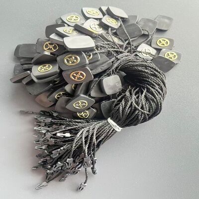 High Durability Black Hang Tag String 0.2mm Thickness 0.2 Inches Width Designed for Secure Attachment of Clothing Labels