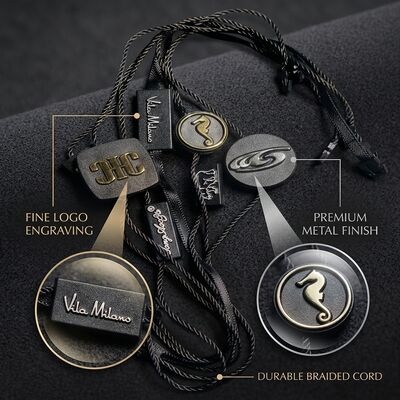 Rectangle Black Hang Tag String Thickness 0.2mm Quantity 100 Pieces Essential for Tagging Clothing Items and Accessories