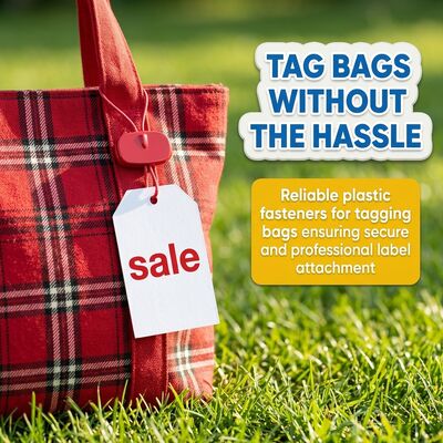500 Stück geflochtenen Hang Tag Snap Lock Nylon Plastik Preis Tag Befestigungen
